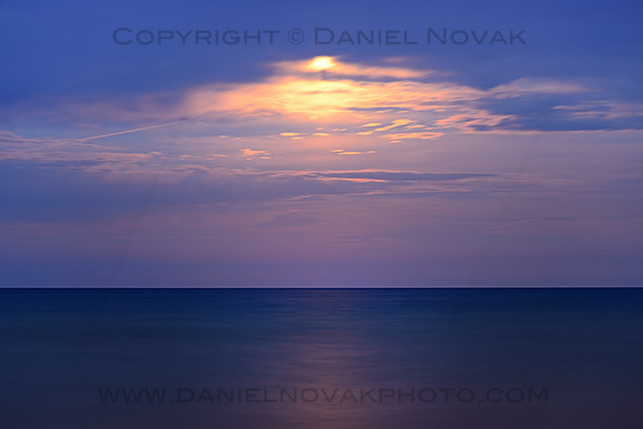 Harvest Supermoon 2014 over Lake Michigan, Illinois Beach State Park, Chicago, IL