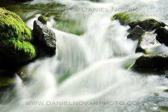 A water cascade rushing over rocks on Murder Creek down stream from Akron Falls, Akron - Buffalo, New York (NY)