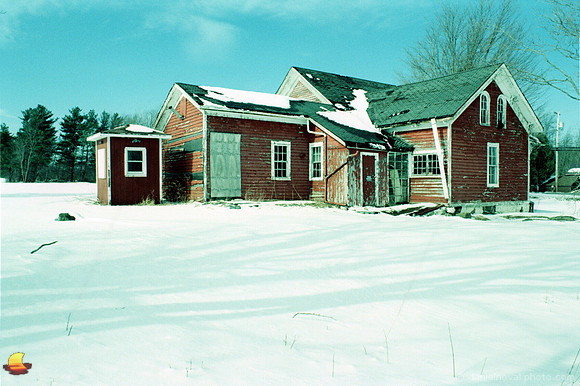 Red Cottage at Knox Farm, Cross-Processed Winter Theme