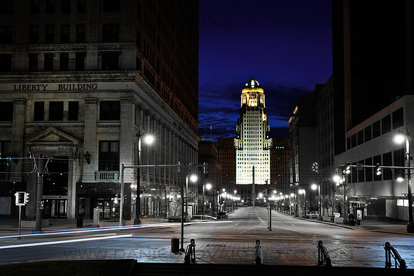 Buffalo Hallmarks - The Buffalo City Hall and the Liberty Building, downtown Buffalo, NY.