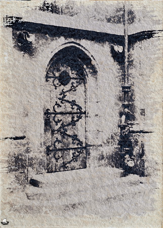 St. Vitus Door, Wine Tannin Toned Cyanotype