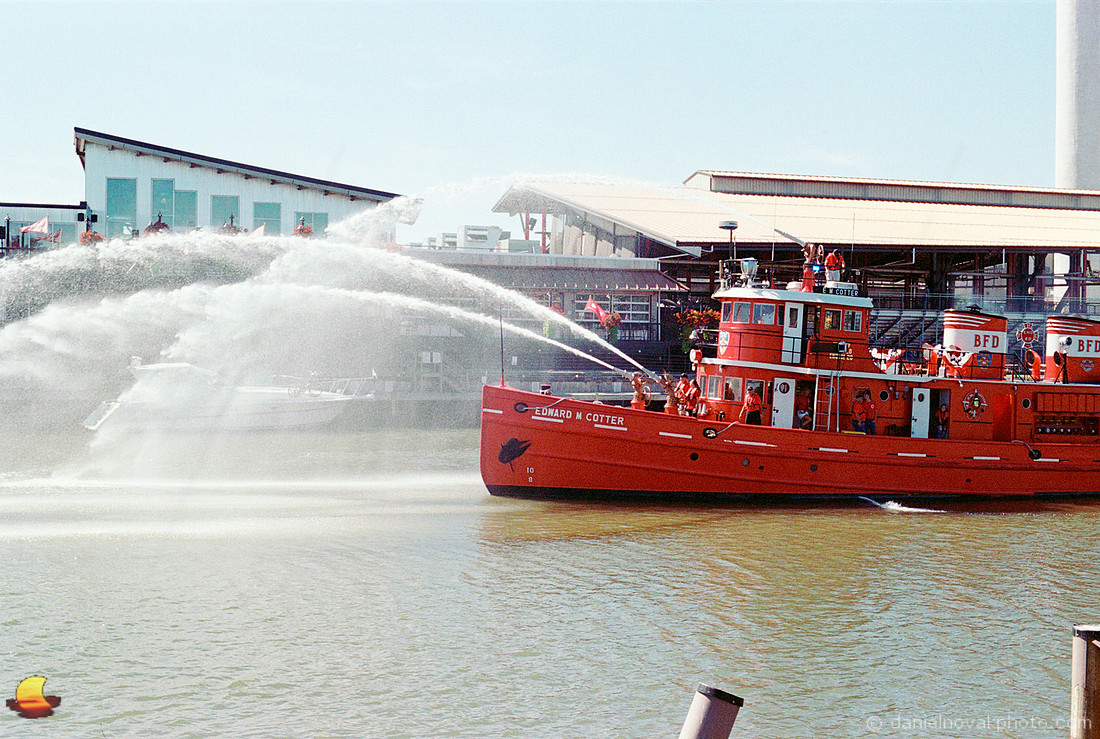 Edward M Cotter Passing By, 125th Anniversary Celebration, Buffalo, NY. Photographed with a 35mm Minolta MAxxum 5 camera on Kodak Max 400 color negative film.