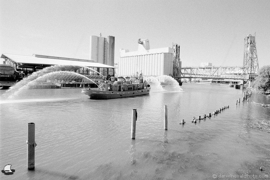 Edward M Cotter Going, 125th Anniversary Celebration, Buffalo, NY. Photographed with a 35mm Nikon FE2 camera on Agent Shadow 400 black and white negative film.