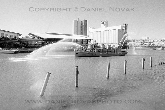 Edward M Cotter Entering, 125th Anniversary, Buffalo, NY. Photographed  with a 35mm Nikon FE2 on Agent Shadow 400 black and white negative film. Developed in D-23.