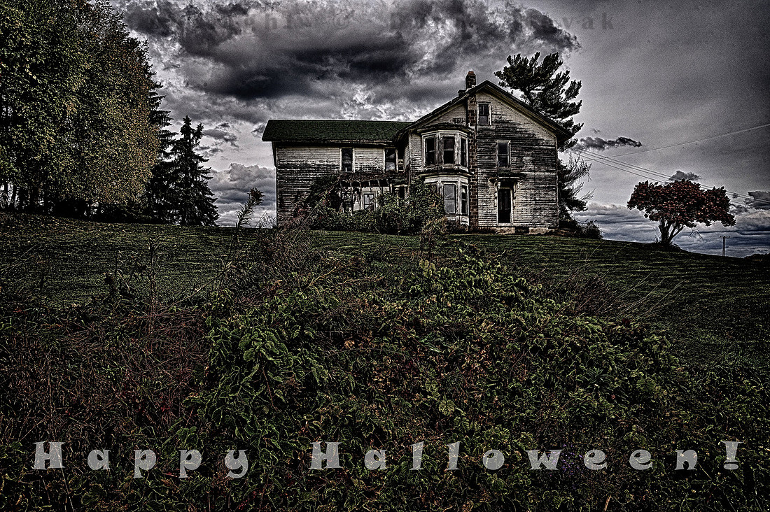 Happy Halloween 2012 spooky scary old dilapidated house.