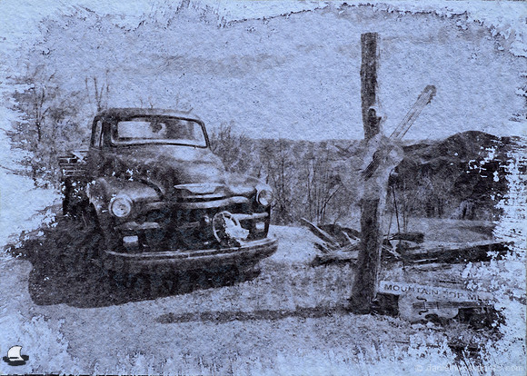Mountain Top Music, Green Tea Toned Cyanotype