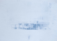 Custard Lite in Snowstorm, Soft Texture Cyanotype, Batch 28. Alternative process. Winter in Orchard Park, New York.