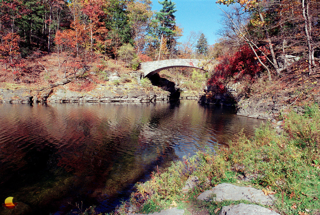 Beebe Lake below Sackett Foot Bridge, Ithaca, NY