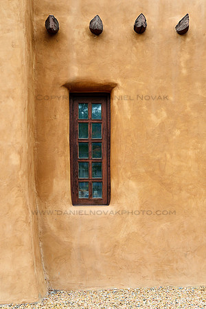 Window in a Massive Masonry Wall of an Adobe Style Building, Santa Fe, New Mexico