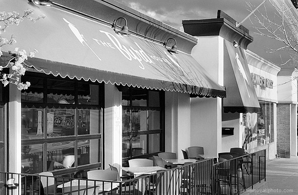 The Byrd House bar, Orchard Park, NY. Photographed with a 35mm Pentax Spotmatic F on Ilford XP2 black and white film.