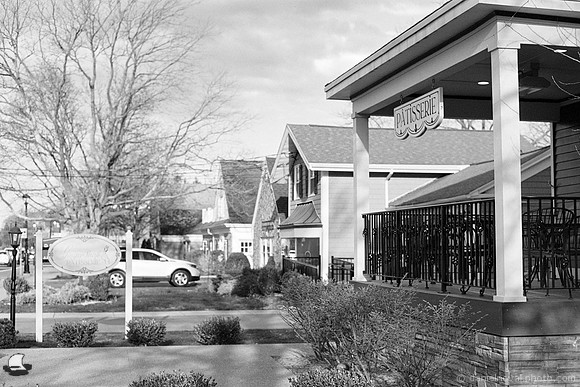 Gingersnap Patisserie, Orchard Park, NY. Photographed with a 35mm Pentax Spotmatic F on Ilford XP2 black and white film.