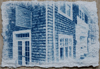 Harbor House Hotel, Deckle Edge Egyptian Cotton Cyanotype, Batch 29. Niagara-on-the-Lake, Ontario, Canada.