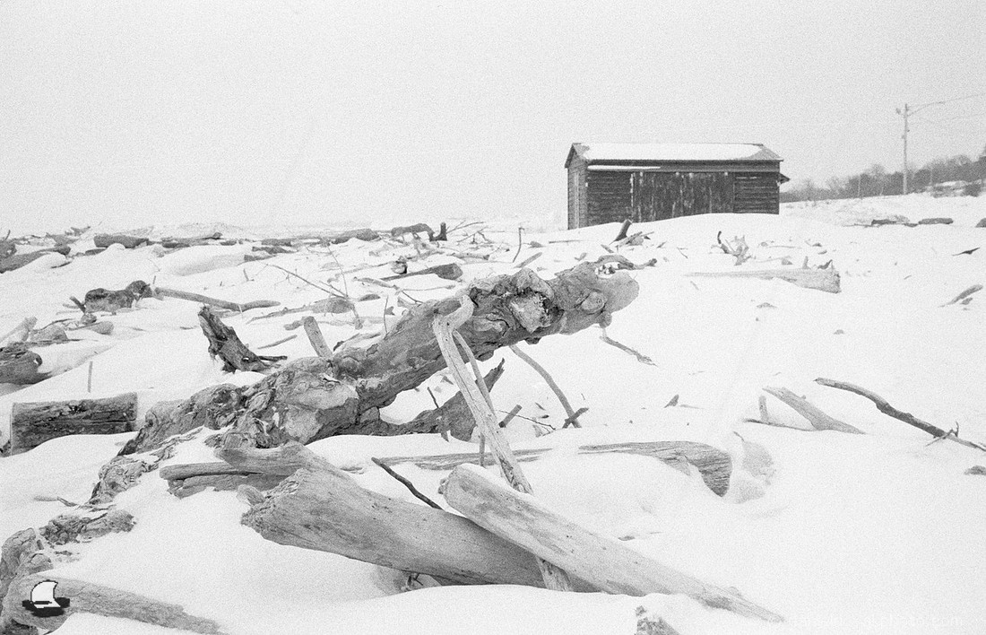 Beach Shack, Hamburg Beach in Winter, NY