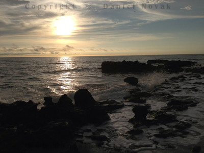 Coral Cove Park beach in Florida (FL) at Sunrise. Rocky Anastasia Limestone Shoreline