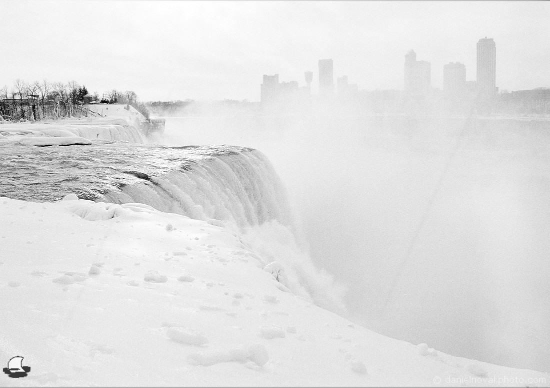 American Falls Plunging into Mist, Winter at Niagara Falls