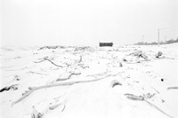 Desolation, Hamburg Beach and Frozen Lake Erie in Winter. Vintage 35mm Asahi Pentax Spotmatic F, Ultrafine Xtreme UFX400 black and white negative film, D-23. developer.