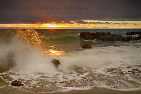 Sunrise over Blowing Rocks made of Anastasia Limestone of Coral Cove, Florida (FL).