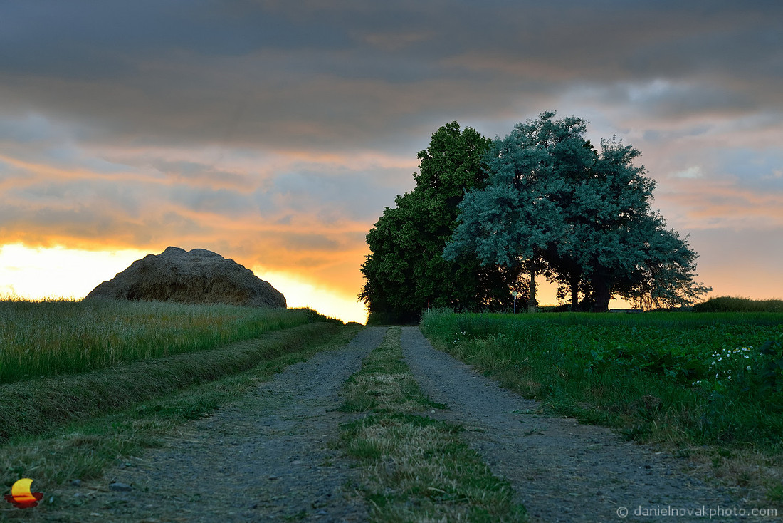 Haystack at Sunset, Southern Moravian Countryside, Czech Republic