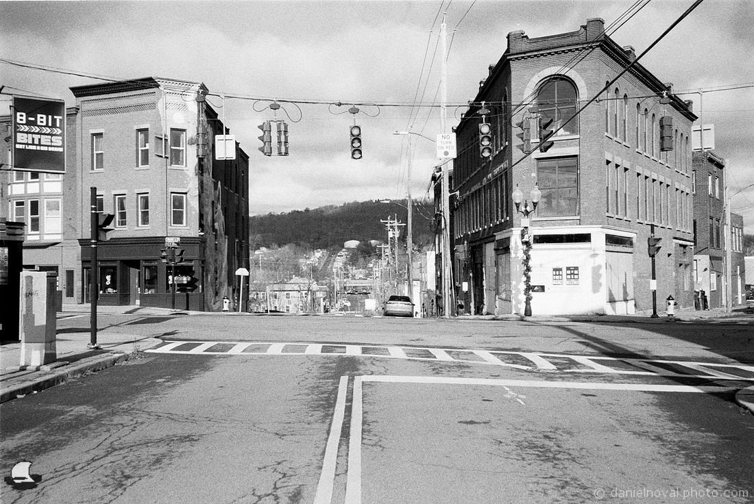 Main & Broad Intersection, Johnson City, NY on Film.