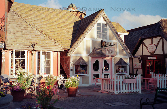 Solvang Bakery, California. Photographed with a vintage 35mm Olympus Stylus Zoom 140 camera on Kodak Colorplus 200 color negative film. Developed in C-41.