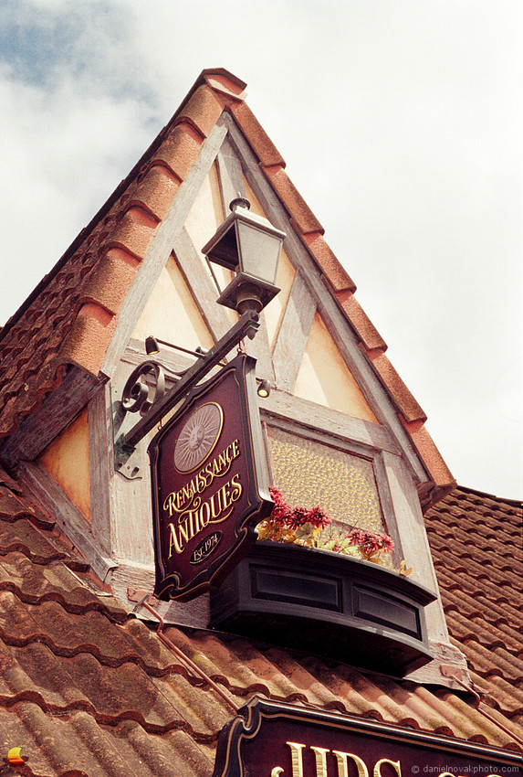 Roof at Renaissance Antiques, Solvang, California