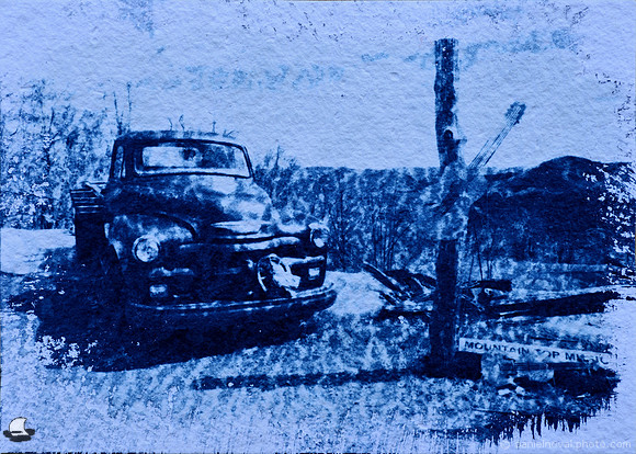 Mountain Top Music, Textured Cyanotype