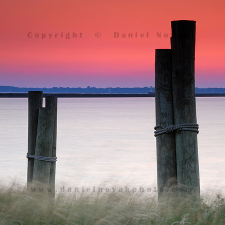 Sunset over Two Piers by Bell Slip on Buffalo