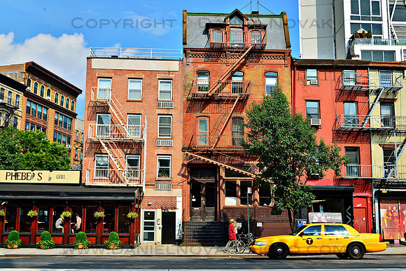 Colorful; Bowery Avenue on Lower Manhattan, New York City, NY.