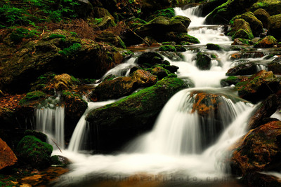 Cascades on the beautiful Bílá opava stream in the Jeseníky mountains of Northern Moravia, Czech Republic.