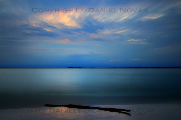 Sunset swirl of colors and clouds at Woodlawn Beach State Park, Hamburg - Buffalo, New York (NY)