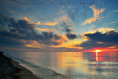 Sunset over Lake Michigan from Indiana Dunes