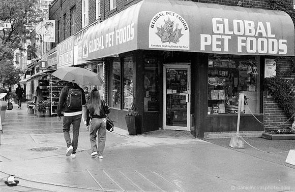 Global Pet Foods, Midtown Toronto, Canada. 35mm Nikon FE2, Agent Shadow 400, D-23 developer.
