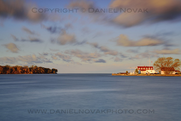 Where the River Ends, Niagara River mouth into Lake Ontario at Sunrise, Fort Niagara State Park, Youngstown, NY