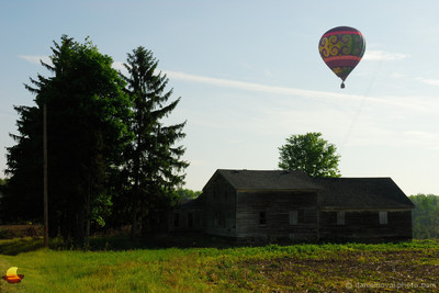 Swirly over an Abandoned House, 15th Annual Red, White & Blue Balloon Rally