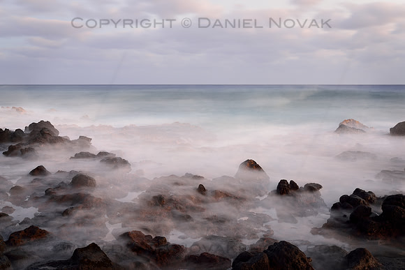 Dreamy Lava Rock Coastline at Poipu Beach, Kauai, Hawaii