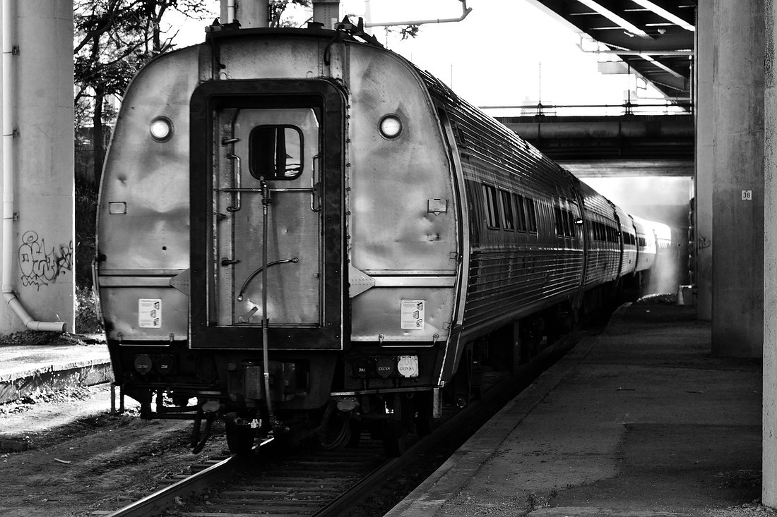 Amtrak leaving Station, Buffalo Exchange Street Station (BFX)