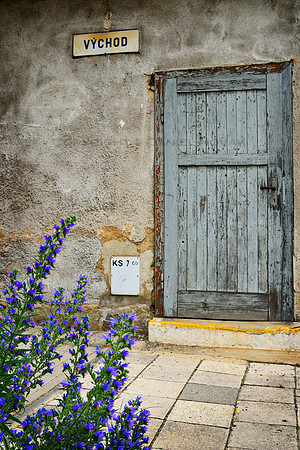 Nemotice Train Station Storage Shed and Flowers, Czech Republic