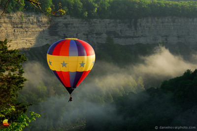 One Seater Balloon over Valley Fog, 15th Annual Red, White & Blue Balloon Rally, Letchworth State Park