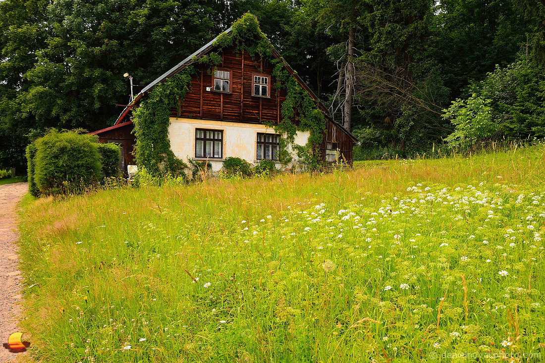 Traditional Czech Cottage in a Meadow, Jirásek Rocks