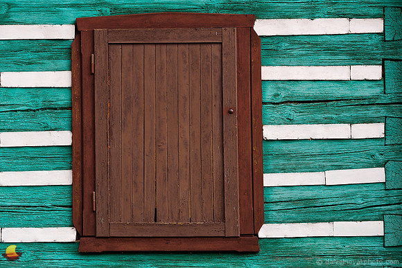Closed Shutter of a Traditional Czech Cottage