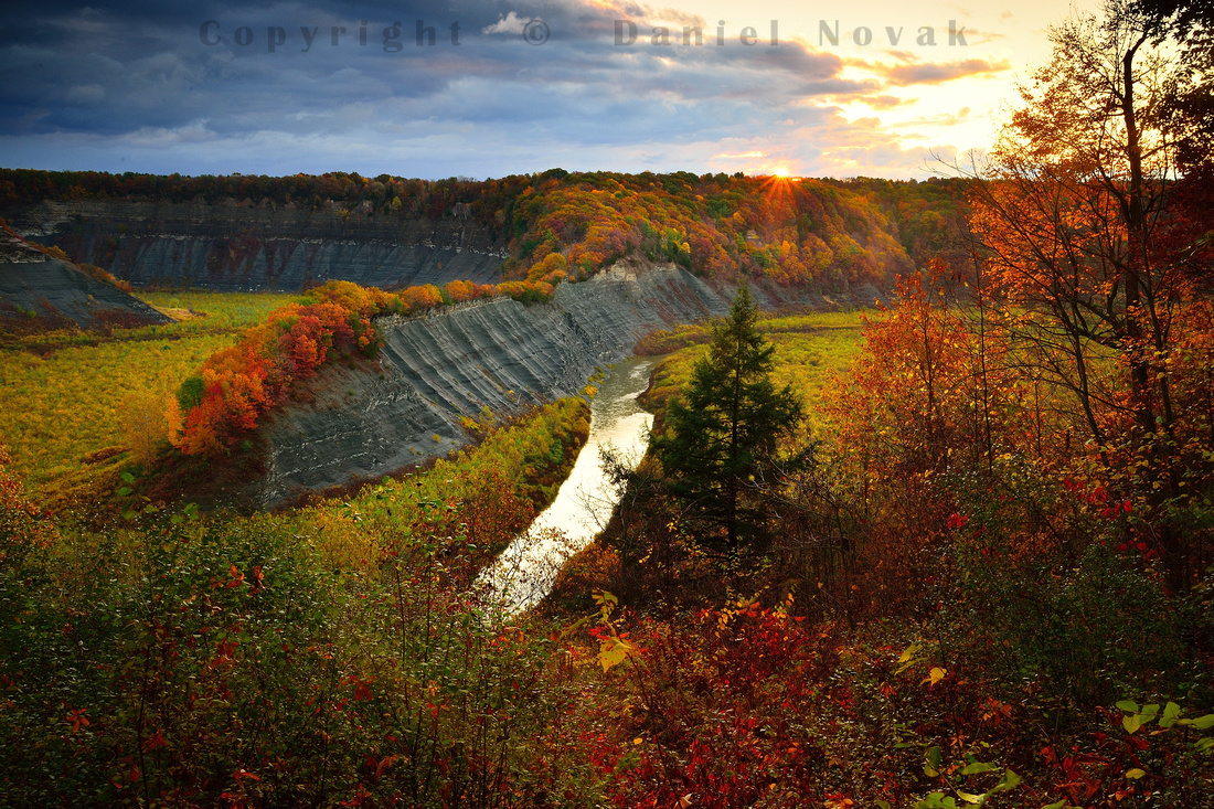 A Momentary Sunrise at Hog's Back, Letchworth State Park. Celebrating autumn - fall - see you next year!