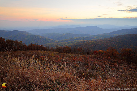 Distant Peaks at Sunset