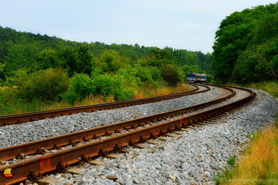 Entering the S-Curve, local train entering a beautiful Curve on the Brno - Uhersky Brod route near the village of Nemotice in Southern Moravia, Czech Republic