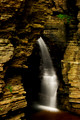 Long exposure of Sentry Bridge Waterfall, Watkins Glen State Park, Finger Lakes, Central New York (NY).