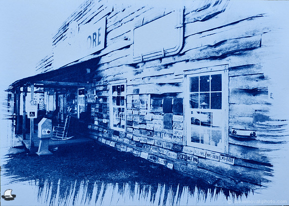 Country Store,  Smooth Cyanotype
