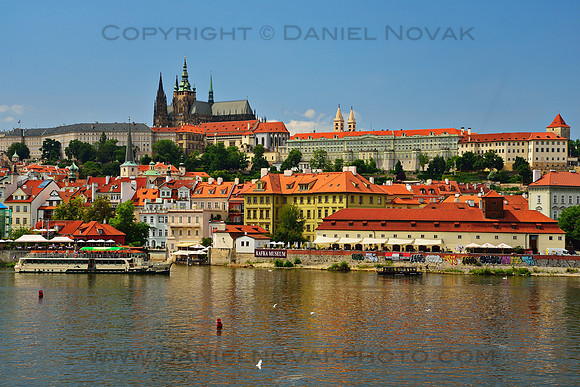 Prague Castle over Vltava River, Prague (Praha), Czech Republic