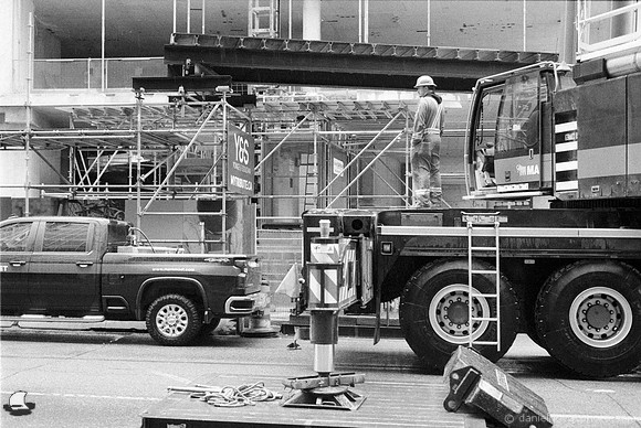 Younge Street Construction, Midtown Toronto, Canada.  35mm Nikon FE2, Agent Shadow 400, D-23 developer.