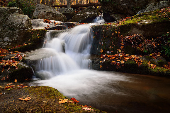 Cascading Down, a Small Waterfall in Shenandoah National Park, Virginia