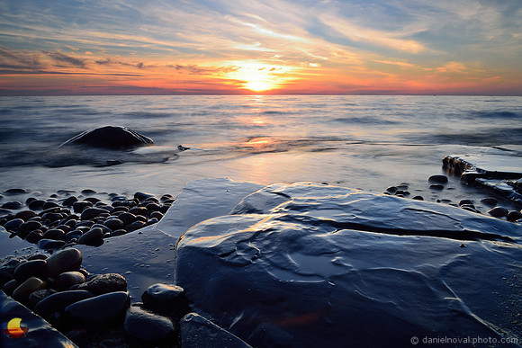 Boulders, Rocks, and Setting Sun