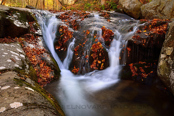 Rushing Down the Rocks, a Waterfall in Shenandoah National Park, Virginia in the fall